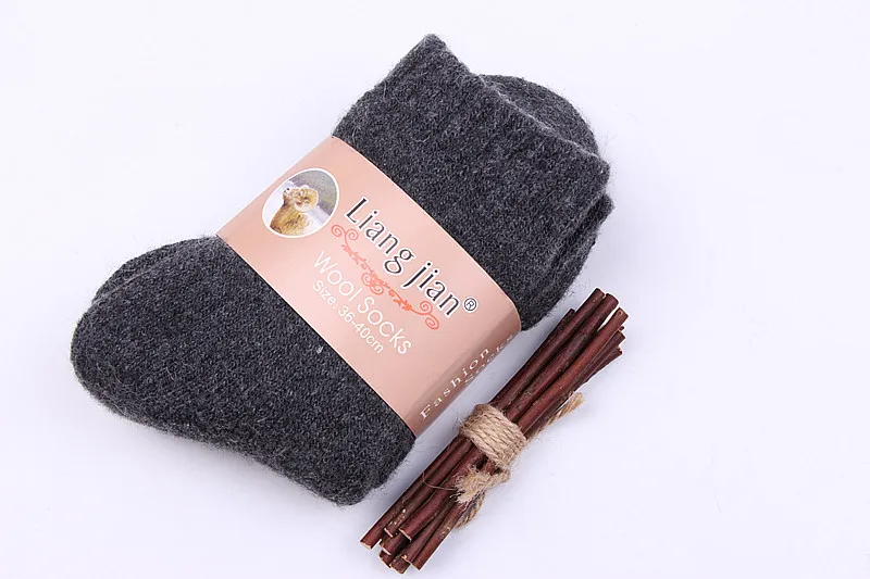 Высокое качество, Женская мода, рождественские носки для рождественских подарков для женщин, толстые теплые шерстяные носки для женщин, зимние женские - Цвет: gray