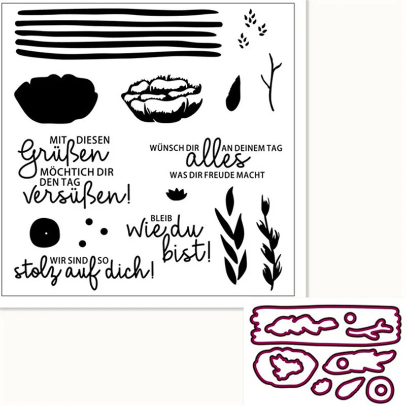 

German Leaf Flower Metal Cutting Dies and Stamps for Craft Scrapbooking Embossing Stencil DIY Die Cut Card Decoration 2020