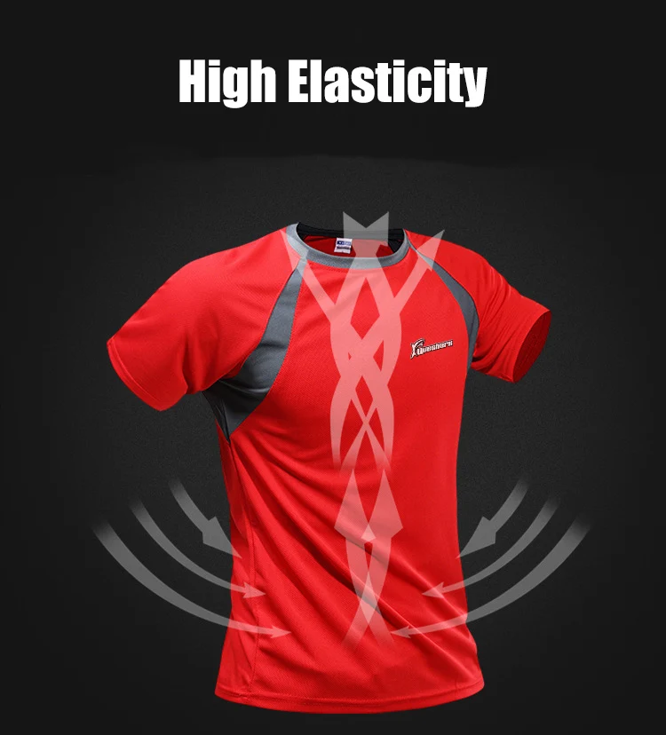 Queshark быстросохнущая Спортивная одежда Мужская Летняя Беговая футболка для бега с коротким рукавом для велоспорта, фитнеса, спортзала, футбола