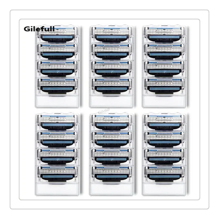 

24pcs/lot High quality Razor Blades for Men Face Care,3 layers Shaving Razor Blade Suit For Gillettee Mach3 Handle