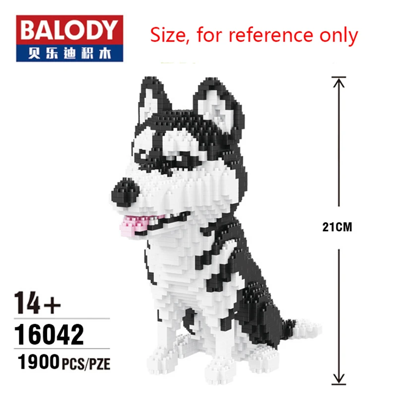 新しいbalody シベリアンハスキー犬動物ペット3dモデルdiyの小さなダイヤモンドミニブロックの建物のおもちゃ子供のためなしボックス スタッキング ブロック Aliexpress
