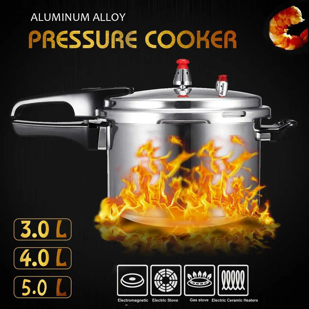 18cm KUAIZI Kitchen Pressure Cooker Aluminium Alloy Gas Stove Cooking Energy-Saving Safety Camping Outdoor Cookware 