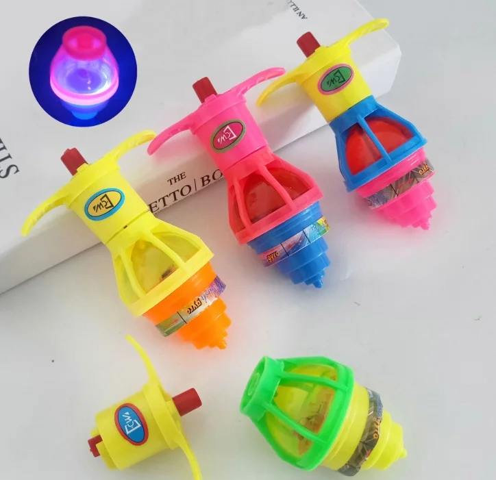 2019 New Children's light-emitting gyroscope spinning ejection small creative educational toys stall night market hot |