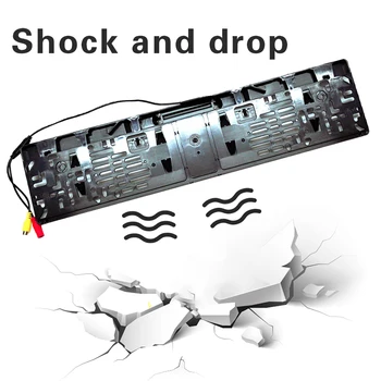 

Waterproof Night Vision Camera at Rear of Car Night Vision European License Plate Rear View Camera with 4 IR LED Lights