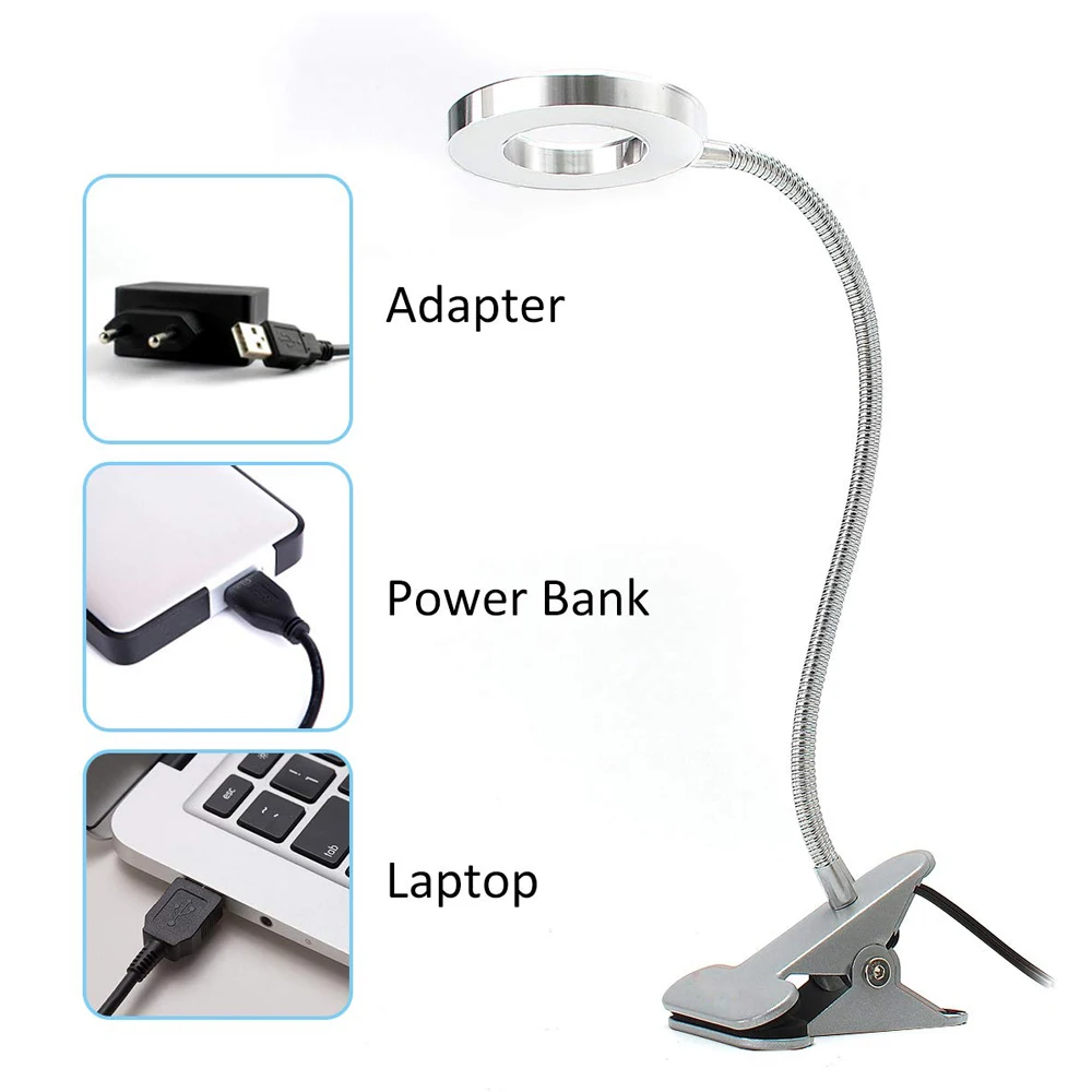 USB Перезаряжаемые клип защиты глаз светодиодный чтения настольная лампа с