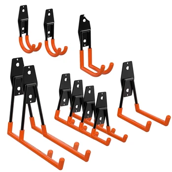 

10 Pack Garage Storage Utility Double Hooks, for Organizing Power Tools,Ladders,Bulk Items