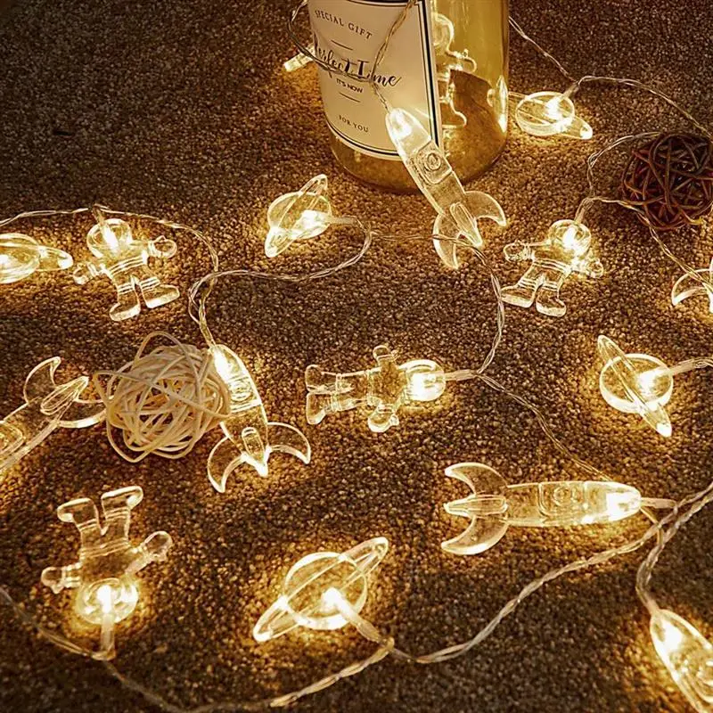 

3M LED String Light Astronaut Spaceship Rocket Pendants Holiday Lights home Decor for Kids Room Outer Space Party LED Lights