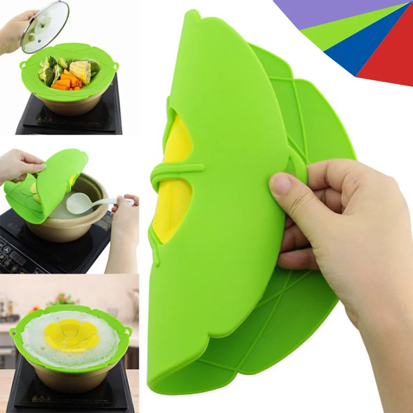 

Silicone Lid Spill Stopper Cover for Pot Lid Pan Kitchen Accessories Cooking Tools Flower Cookware Utensil 26cm Kitchen Cookware