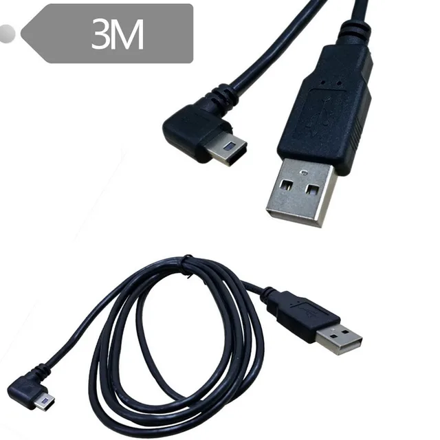 Mini USB Cable USB Type A to Mini 5Pin Right Angle Charging Cable Adapter Charge Sync