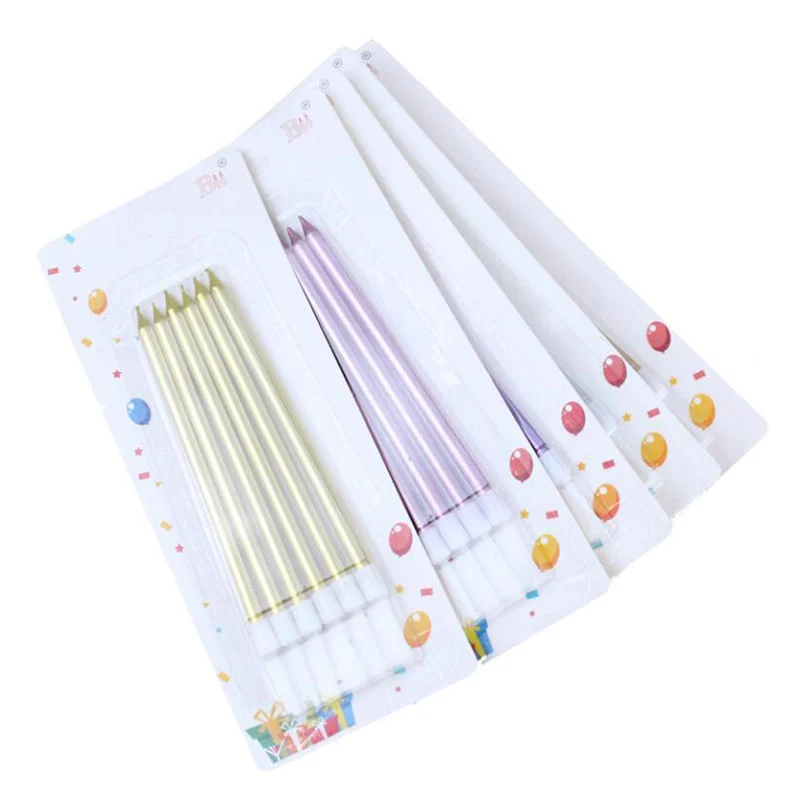 1SetLongThinCakeCandlesMetallicBirthdayCandlesLongThinCandles