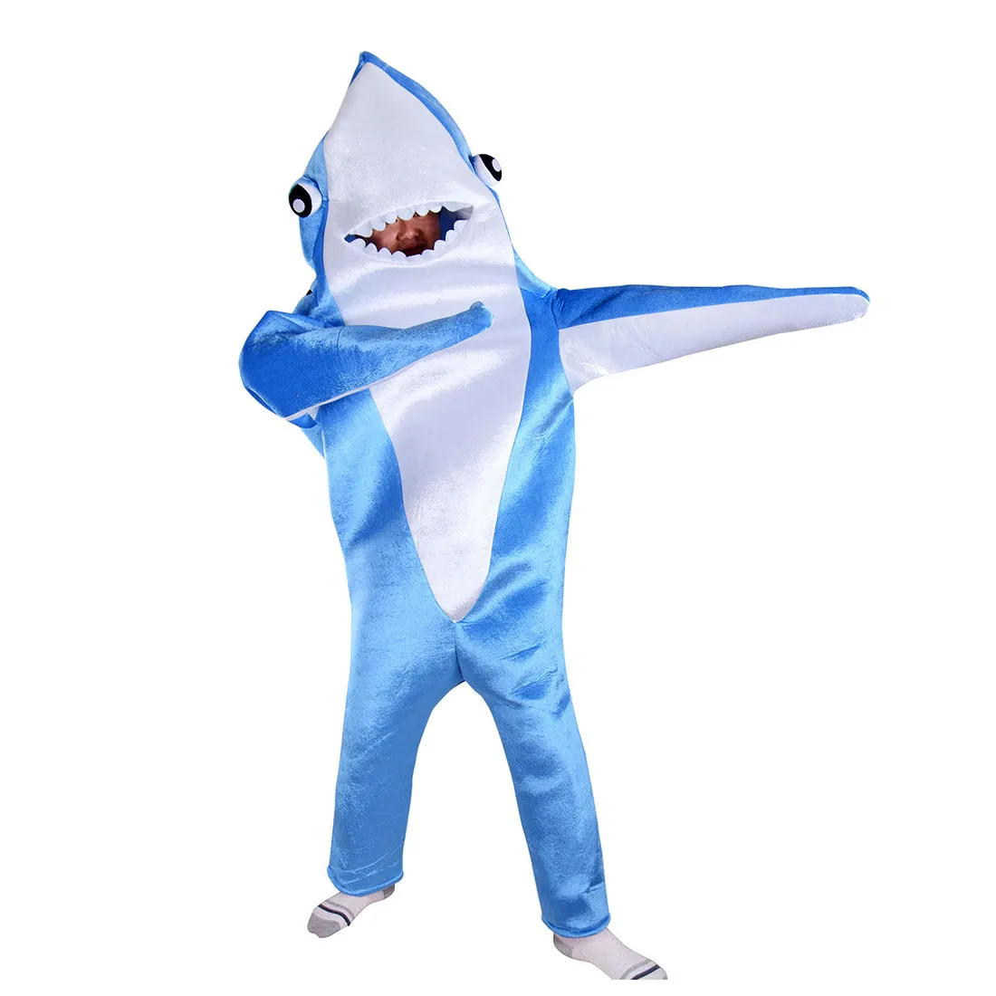 Funny Blue Shark Halloween Costume for Kids - Sea Animal Mascot Jumpsuit Fancy Dress Party Costume image 5
