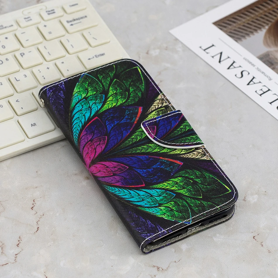 Чехол-бумажник из искусственной кожи с кошкой для iPhone 11 Pro XS Max XR X 6 7 8 Plus 5 5S SE, чехол для samsung Galaxy S10 S10e S9, сумки