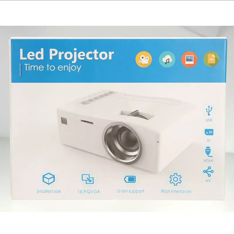 TIPTOP EU Plug Mini 1080P светодиодный проектор домашний кинотеатр мультимедийный ПК USB tv AV портативные проекторы