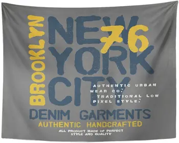 

College Grunge Effected Typo Design for Tee York Brand Tapestry Home Decor Wall Hanging for Living Room Bedroom Dorm 60x80 Inche