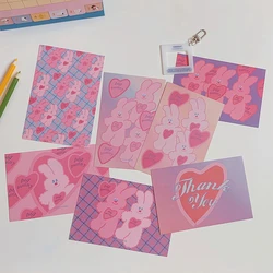 Carte postale en lapin rose japonais, rétro, à main, enveloppe, matériel de décoration murale, autocollant, petite affiche, cadeau pour enfant 