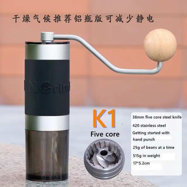 Kingrinder Kézi Kávécsiszoló Hordozható Rozsdamentes Acél Burr Grinder Kúpos Kávé Miller K1 K2 - Image 2