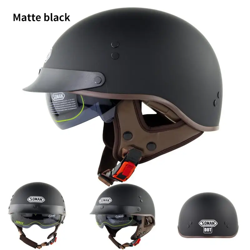 49 Off Himissオートバイヘルメット男性女性乗馬ひょうたんヘルメットレトロ安全ハーフヘルメットバイクヘッドギア