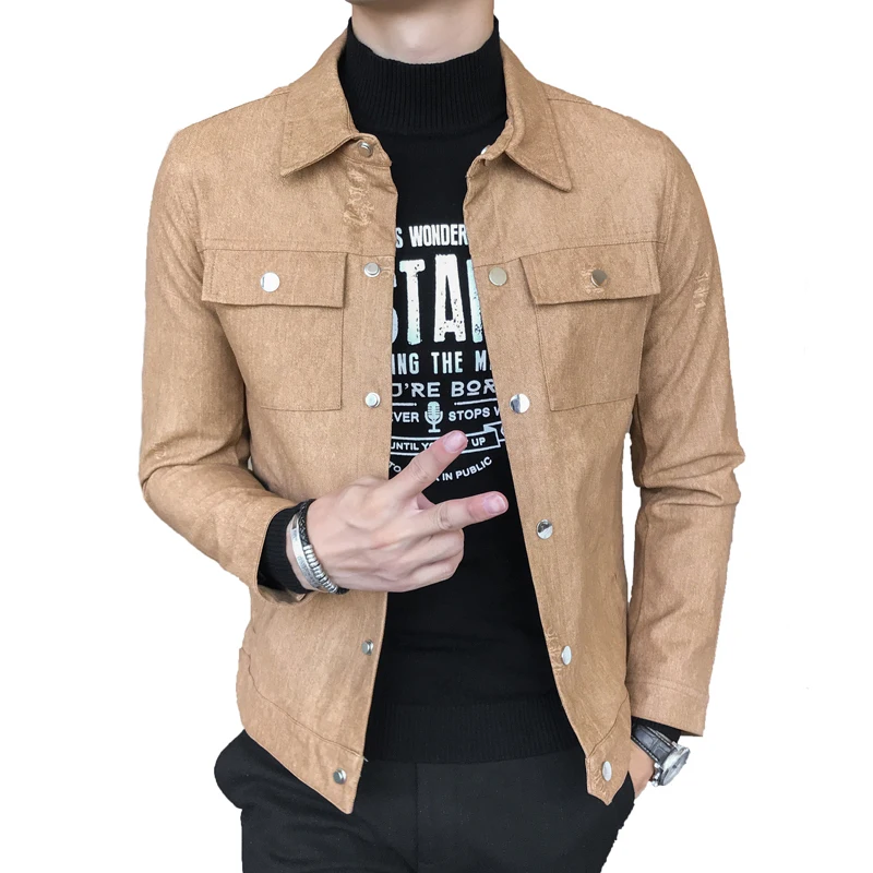 Casual Chaqueta De Cuero Moto Leather Jackets Mens Bomber Jackets PU Man Korea Fashion Slim Fit Single Breasted Leather Jackets