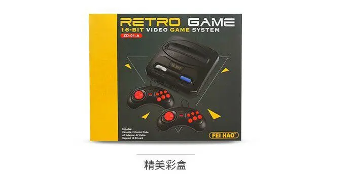 New retro TV video game console for MegaDrive 16-bit classic nostalgic home game AV terminal output with 18-in-1 game card - Цвет: black Plus 18in1