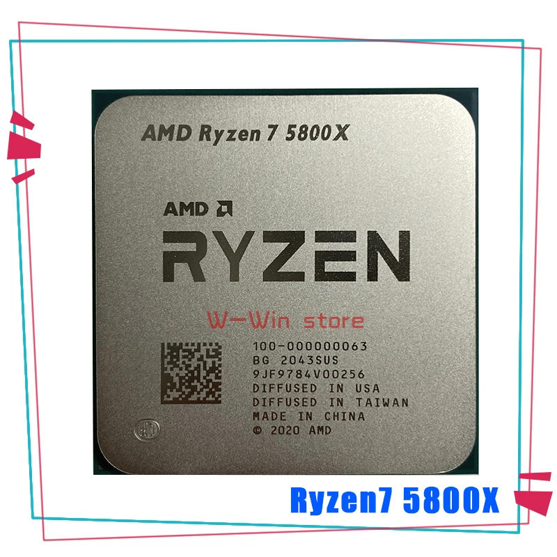 Процессор AMD Ryzen 7 5800X 3 8 ГГц ядер 16 потоков 105 Вт L3 = 32M 100-000000063 разъем AM4 без
