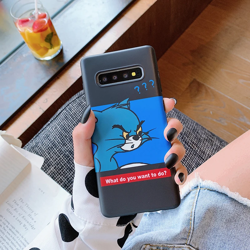 Чехлы для телефонов с милым мультяшным котом и мышкой для samsung Galaxy Note 10 Pro S8 S9 S10 Plus Note 8 Note 9, мягкие силиконовые чехлы