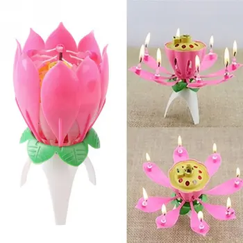 

2020 HOT Lotus Professional Flower Festival Music Birthday Cake Candles 1PCS Fashion Lotus Flower Festival Music Birthday NEW!