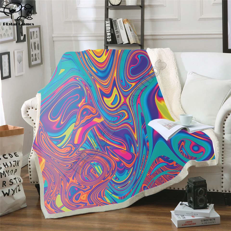 

Oil Spill Fleece Blanket Plush 3d Printed for Adults Sofa Sherpa Fleece Bedspread Wrap Throw Blanket