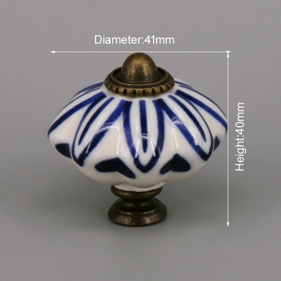 One Piece Vintage Ceramic Door Knobs for Cabinet Drawer, Closet Cupboard Wardrobe  furniture door  Pull Handle CHK035