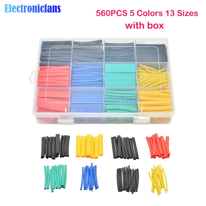 560pcs Set Heat Shrink Tubing Tube Sleeve Kit Car Assorted Electrical Cable Wire 