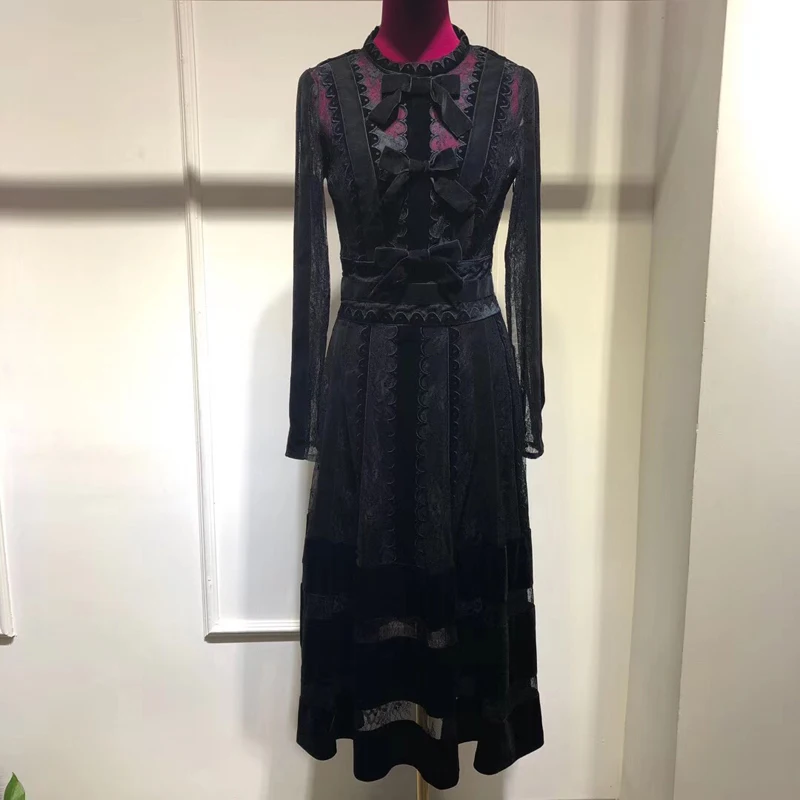 Летнее длинное шелковое платье, женское платье в европейском стиле, Vestidos, платье трапециевидной формы с длинными рукавами, Брендовое платье до середины икры с цветочным узором