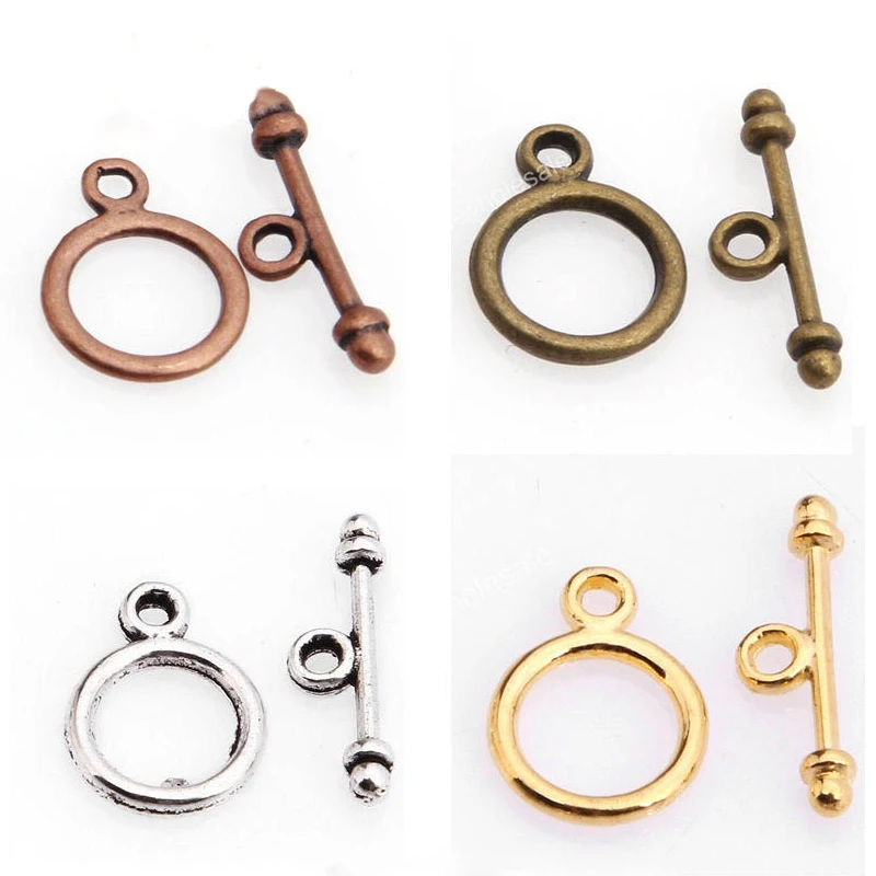 

Wholesale 30 Sets Antique Silver Toggle Clasp Hooks Connectors for Bracelets Jewelry Making