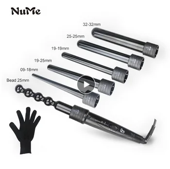 

6 In 1 hair curler Professional Ceramic Hair Styler hair crimper Styling Tools 100-240V curling iron with Heat Resistant Glove