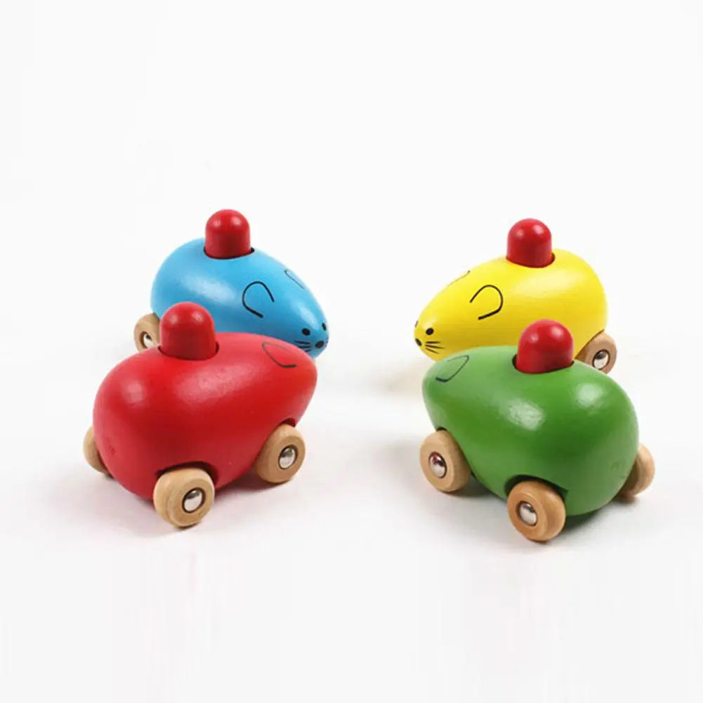 Kuulee маленькая мышь BB автомобиль Младенческая деревянная игрушка-животное ББ звук для детей Пазлы игрушка деревянная игрушка маленькая мышь BB автомобиль