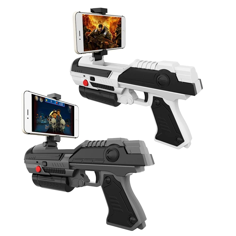 2pcs VR игра AR пистолет стрельба игры смартфоны Bluetooth управление игрушка для IOS Android воздушные пушки-черный+ белый и черный+ серый