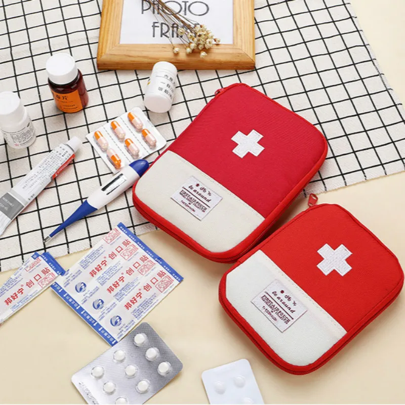 Portátil al aire libre estuche para botiquín de primeros auxilios, bolsa viaje, medicina, paquete Kit de emergencia de bolsas pequeñas de la medicina organizador divisor de almacenamiento