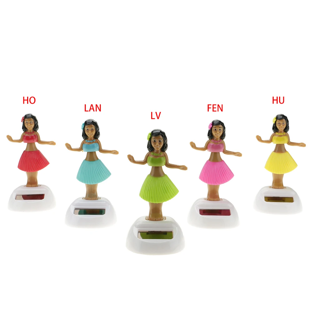

5 Colors Hawaii Hula Girl Automatic Swing Winging Dancing Toy Plastic Solar Powered 5.5*10*6 cm Craftsmanship
