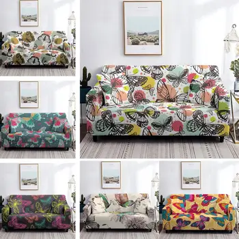 

Butterfly Sofa Cover Sofa Slipcover Stretch Decor Couch Cover Furniture Protector for Living Room 1/2/3/4 Seater