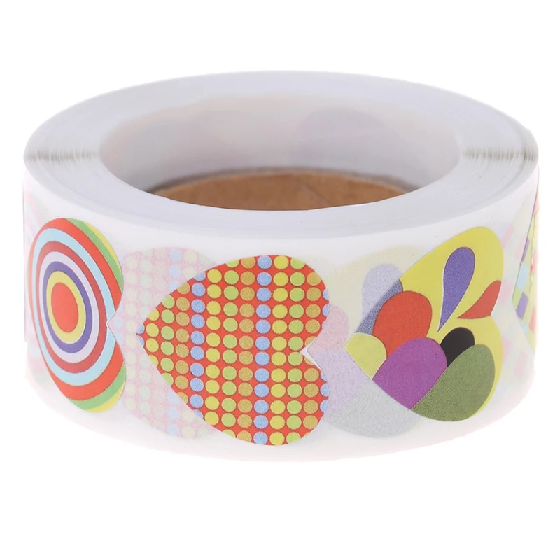 

500pcs/Roll Love Heart Shaped Label Sticker Scrapbooking Package Gift Packaging Seal Labels Birthday Party Supply Stationery