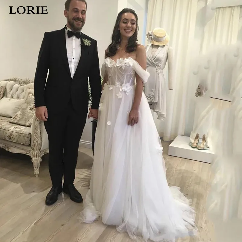 Свадебное платье принцессы LORIE 2019 женское с аппликацией открытыми плечами корсет