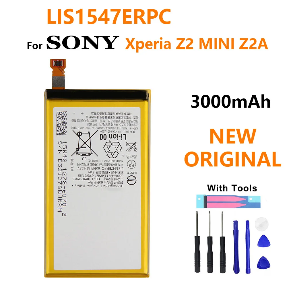 100% Оригинальный запасной аккумулятор LIS1547ERPC для SONY Xperia Z2 Compact Z2A MINI ZL2 SOL25 D6563 Z2MINI 3000