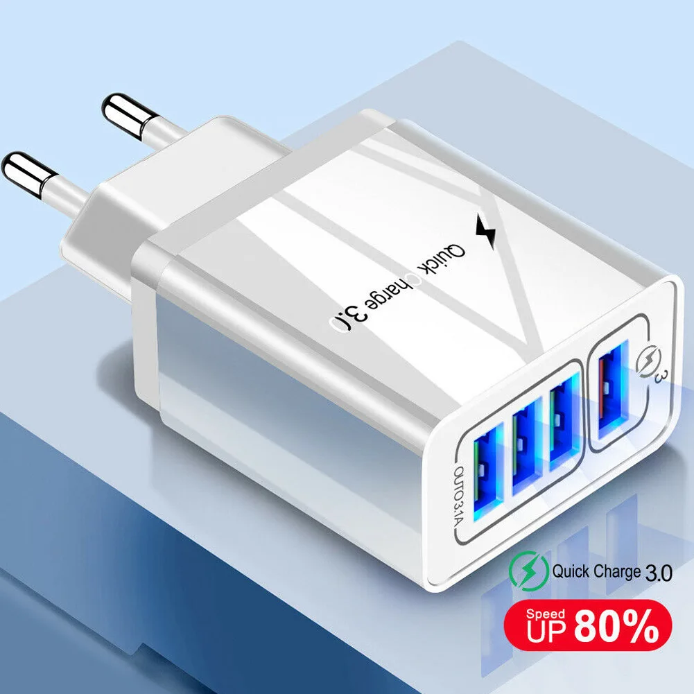 QC3.0 быстрое зарядное устройство 4 usb порта концентратор настенное адаптер питания