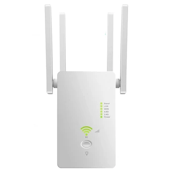 

Wireless Wifi Repeater Router AC1200 Dual Band 2.4/5G 4Antenna Wi-Fi Extender WiFi Routers Home Network Supplies-EU Plug
