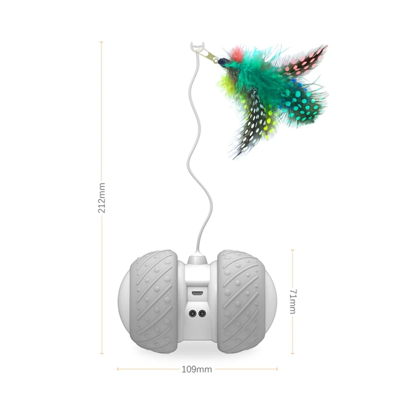 USB Автоматическая подзарядка Электрический дразнящие игрушки дл животных светодиодный светящийся игрушечных автомобилей и головной повязкой с пером Кот интерактивная игрушка для кошек ловли игры из АБС-пластика
