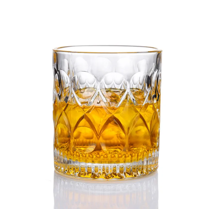 Houseware Premium Crystal Whiskey Glasses Drinking Glasses Lead-free Glass Engraved Cognac Glass Perfect for Cocktail Juice