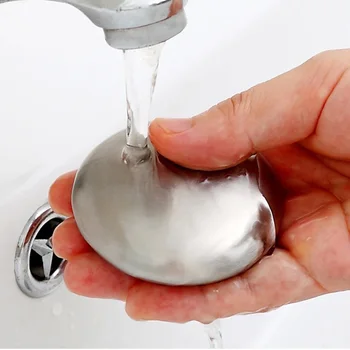 

Cleaning Round With Base Easy Use Hygienic Smooth Stainless Steel Soap Odor Remover Kitchen Bar Home Practical Durable