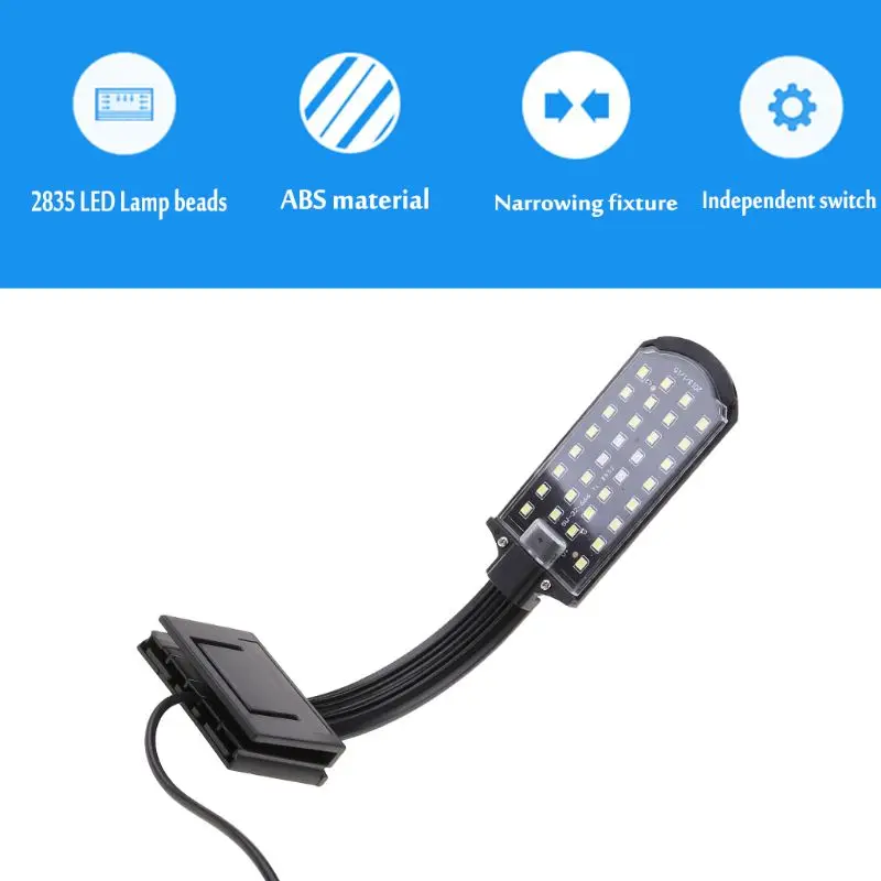 220V EU Plug LED Aquarium Lights Water Grass Plants Grow Light Fish Tank Clip-on Waterproof Lighting Lamp aquarium light aquarium lamp