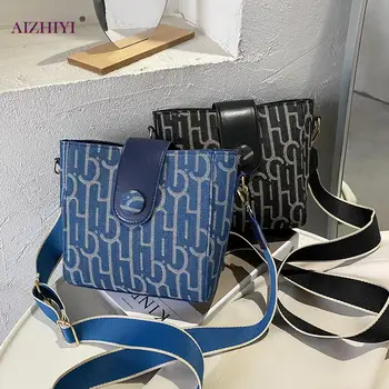 

Women Printed Canvas Crossbody Bag Casual Girls Student Phone Purse Shoulder Messenger Bucket Handbag