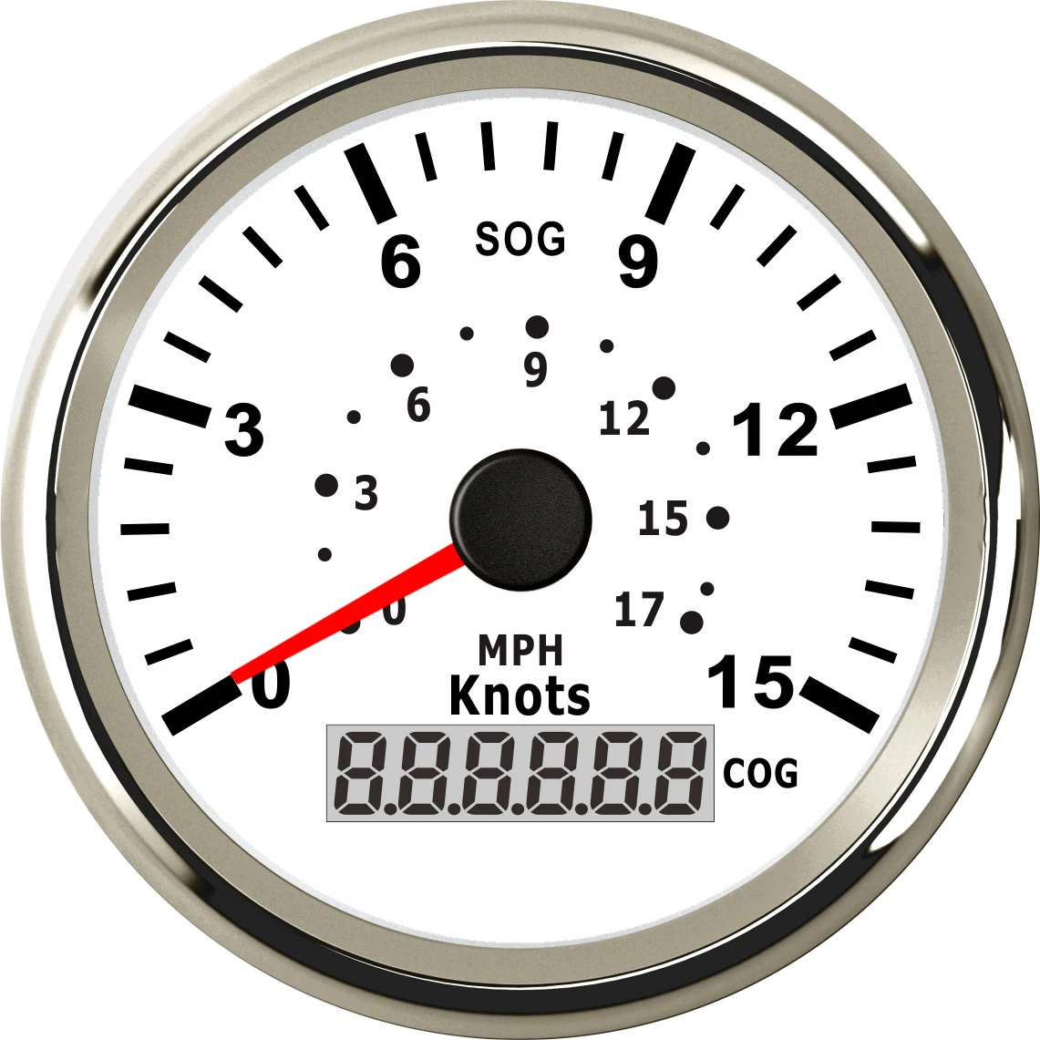85mm Marine GPS Speedometer Tuning Auto Car Meter 9-32V With Red Backlight Marine GPS Speedometer 15knots Speed Gauge Waterproo