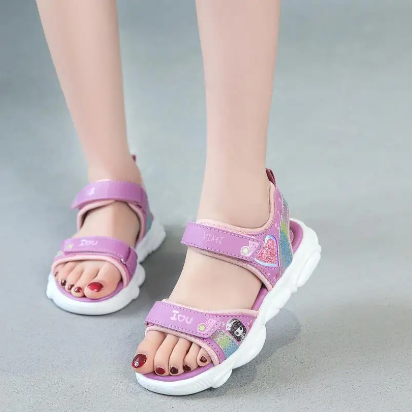 

Kids Sandals For Boys And Girls Hook-And-Loop Summer Fashion Summer Beach Sandals For Cute Princess Soft Sandals