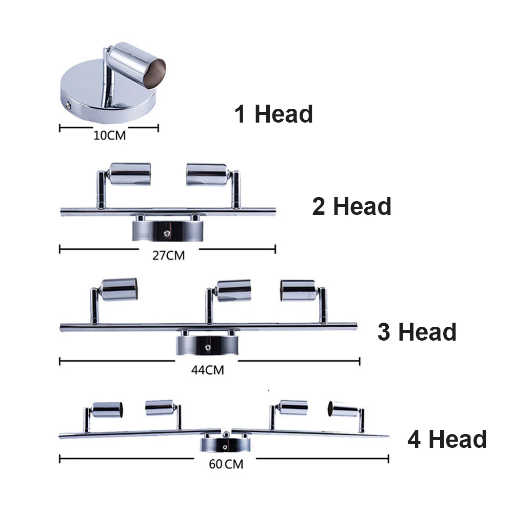 Регулируемый угол лампы для витрины шкаф трек светильник ing 1 голова/2 головы/3 головы/4 головы вращающийся Gu10 светодиодный потолочный светильник